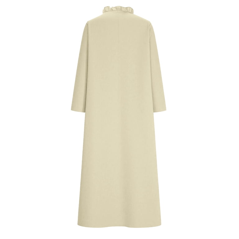 gakvbuo Summer Linen Dress For Women Maxi Dress Popover Dress Women's Linen  Loose V-Neck Lace Long Sleeved Dress - Walmart.com