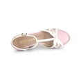 thumbnail image 4 of BLISSFUL STEP Mother's Day Women's Platform T Strap Bow Vintage Block Heels Pumps Pink 11, 4 of 7