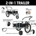 thumbnail image 3 of Olurrisa 3-in-1 Heavy-Duty Bike Cargo Trailer -Bike Compatible Steel Frame, 110lb Capacity, Convertible Stroller & Pull Cart w/Suspension, 20 *2-3/8" FAT tire, 3 of 11