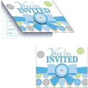 Cute as a Button Boy Invitations, 8-Pack