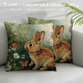 thumbnail image 3 of Leisuo Fresh Flower &amp; Rabbit Decorative Farmhouse Pillow Covers Home Decor Butterfly Throw Pillow Case Cushion Cover(Rabbit White-Floral) White, 3 of 5