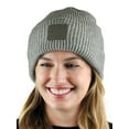 thumbnail image 2 of C.C Unisex Winter Thick Knit Plain Cuff Skull Cap Beanie Hat, Light Melange Gray, 2 of 4