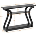 thumbnail image 2 of RTYJGD Console Table, 11.4"D x 47.2"W x 32.1"H Wood 3-Tier Storage, Rectangular Sofa Entryway Table with Arc Side Panels​,Black, 2 of 9