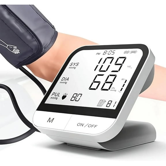 Arm Blood Pressure Monitor for Home Use ，23cm~47cm Adjustable Cuff, with 99 Memory Storage, High Accuracy Upper Arm Machine, 4.5Inch Large Screen，Voice Guidance Blood Pressure Machine