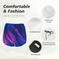 thumbnail image 6 of Fotbe Neon Gradient Blue Womens High Waist Running Shorts Athletic Workout Quick Dry Shorts for Women with Pockets Gym Yoga Summer Shorts-Small, 6 of 9
