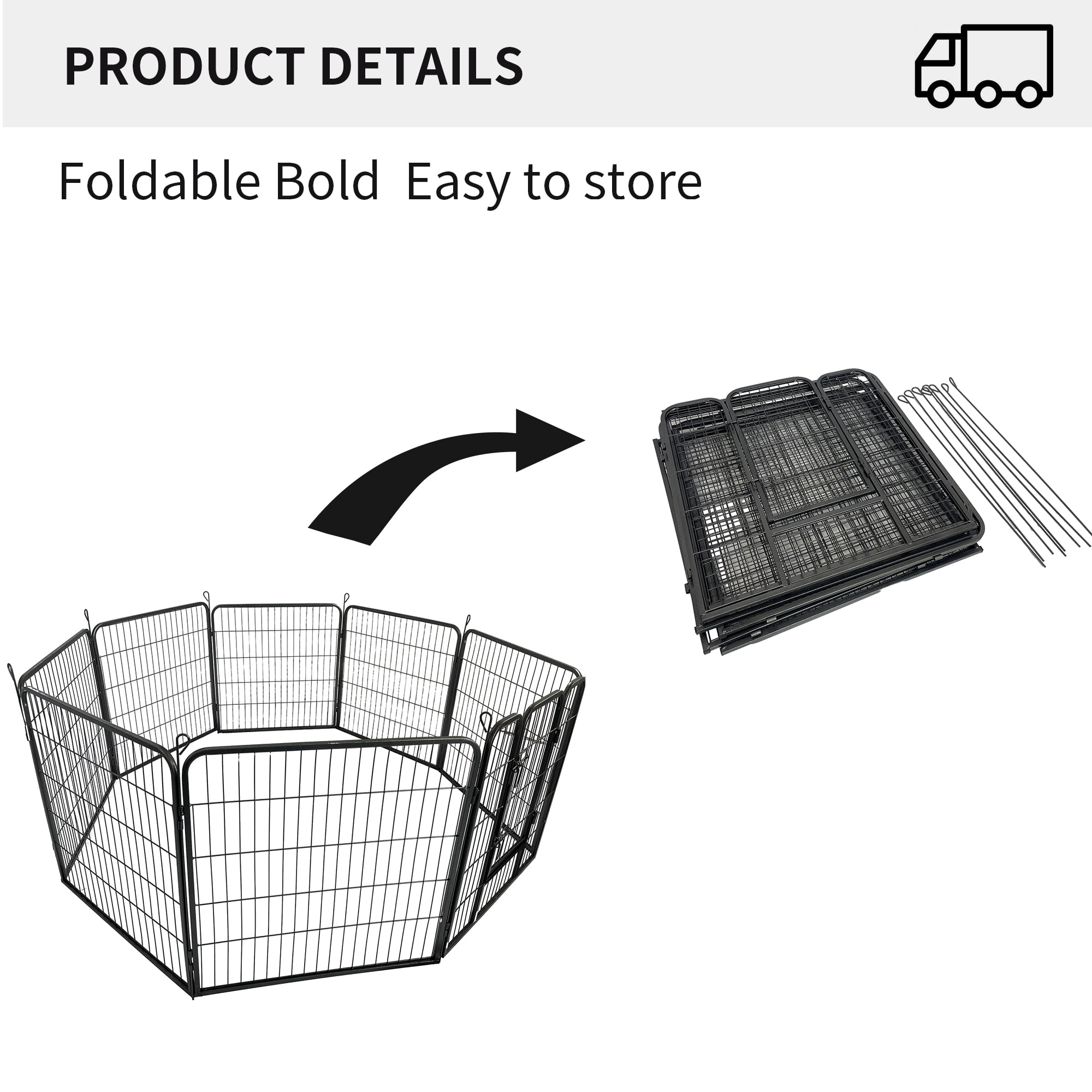Pefilos 31" Outdoor Dog Playpen, 8 Panels Dog Pen Dog Fence Exercise with Doors for Medium/Small Dogs, Pet Puppy Playpen, Black M Pefilos 31" Outdoor Dog Playpen, 8 Panels Dog Pen Dog Fence Exercise with Doors for Medium/Small Dogs, Pet Puppy Playpen, Black M