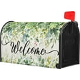 thumbnail image 3 of Spring Eucalyptus Leaves Mailbox Covers Magnetic Welcome Post Letter Box Wrap Large Size 25.5''''x21'''' Green Leaves Summer Dust-Proof Letterbox Decor Seasonal Postbox Cover for Outdoor Garden Yard, 3 of 6