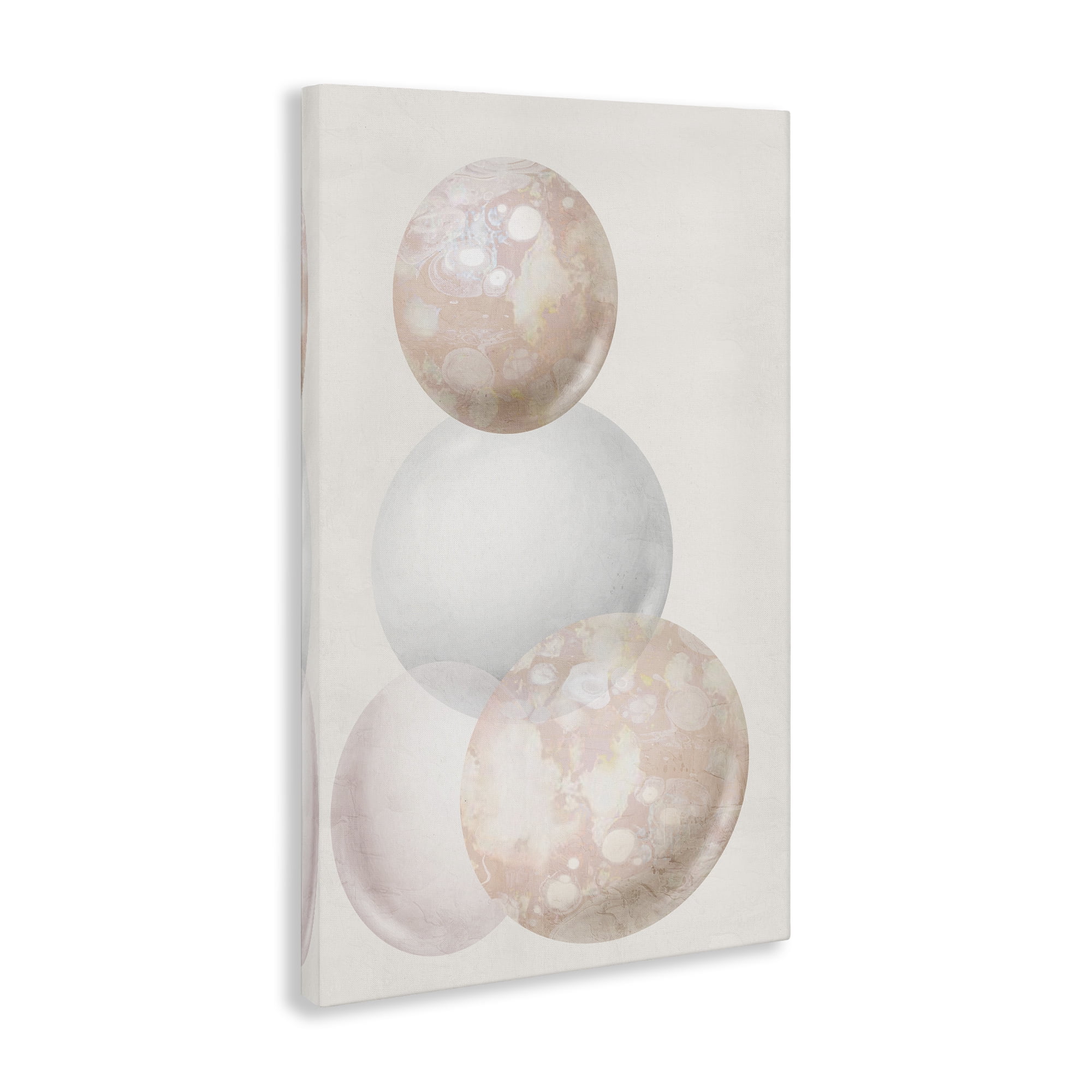 Stupell Industries Subtle Orbs Shapes Abstract Painting Gallery Wrapped Canvas Art Print Wall Art, 16 x 24