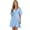 Sky Blue, variant on Women's Smocked Tie Back Ruffle Hem Dress Mini Length Surplice Neckline Flutter Sleeves Solid 100% polyester Casual