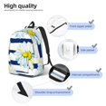 thumbnail image 4 of Bixox Daisy Striped Nautical Printing Canvas Backpack Lightweight Casual Travel Backpack School Backpack Fits 15.6 Inch Notebook, 4 of 5