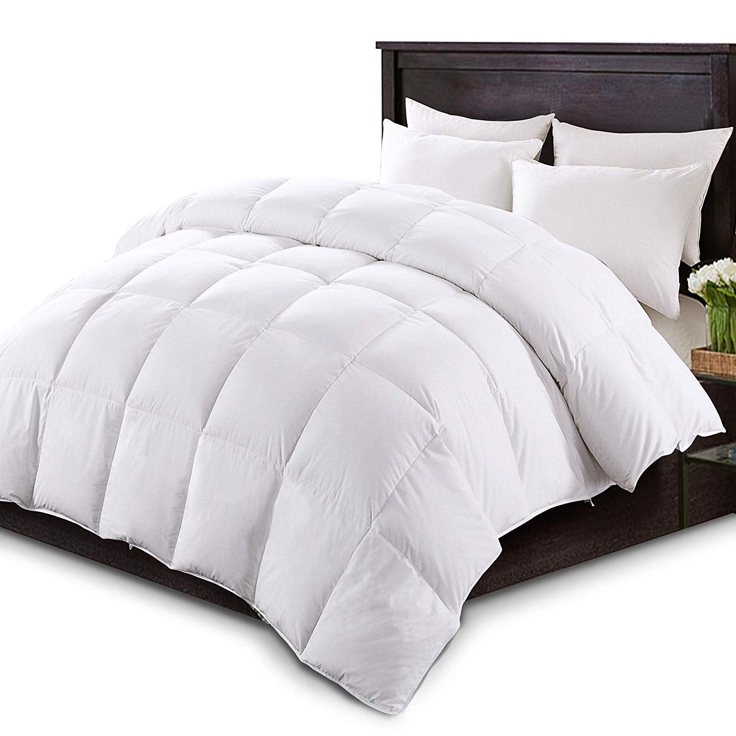 Poly Cotton Shell Down Proof Year Round White Down Comforter King Size KASENTEX Luxurious White Down Comforter Duvet Insert