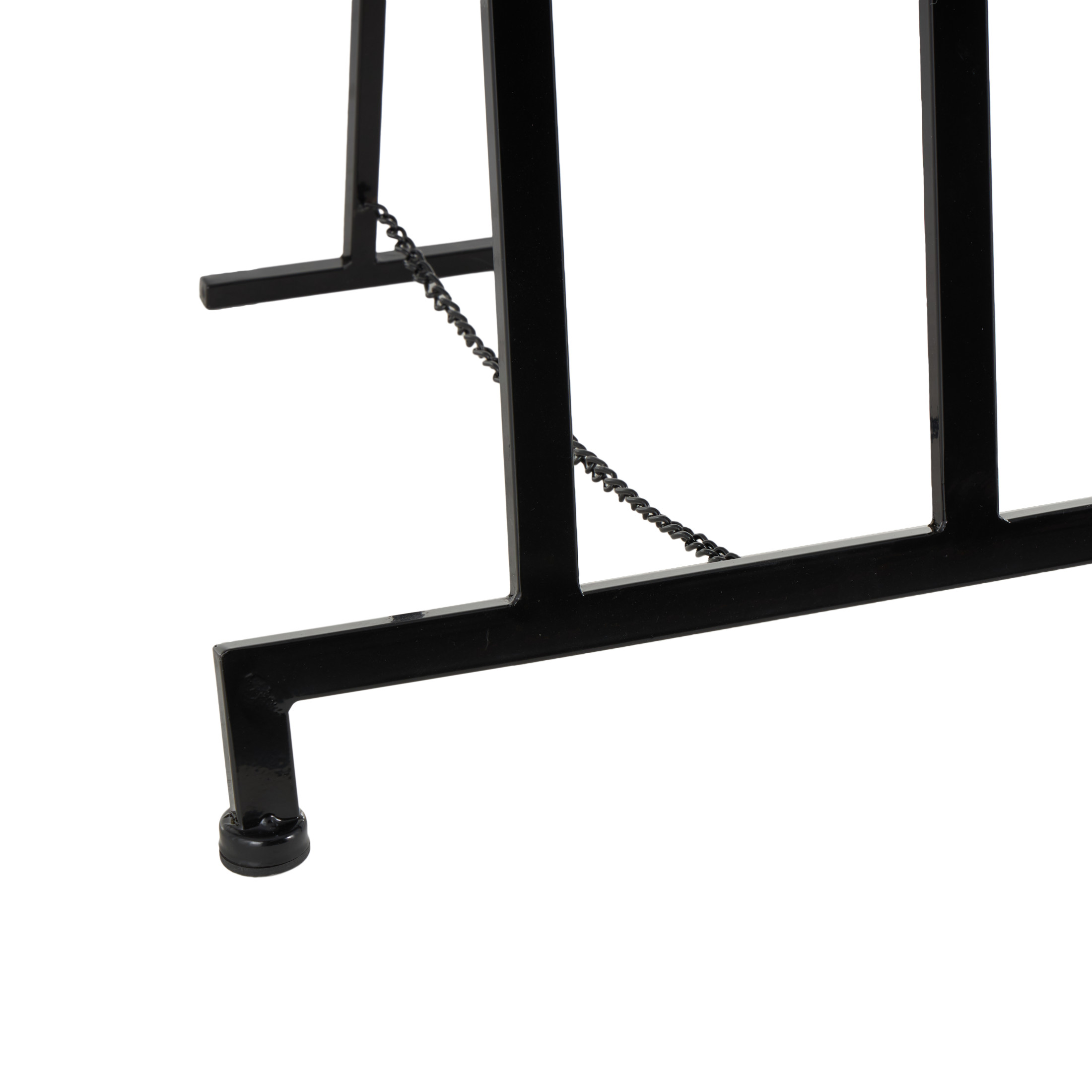 DecMode 17" x 70" Black Metal Wall Hanging Decorative 3 Tier Geometric Easel, 1-Piece