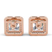 Cate & Chloe Norah 18k Rose Gold Plated Stud Earrings with Simulated Diamond Crystals for Women