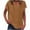 Coffee, variant on Plus Size Cotton Linen Tops for Women Short Sleeve Shirts V Neck Casual Lightweight Blouse Vacation Fashion Clothes