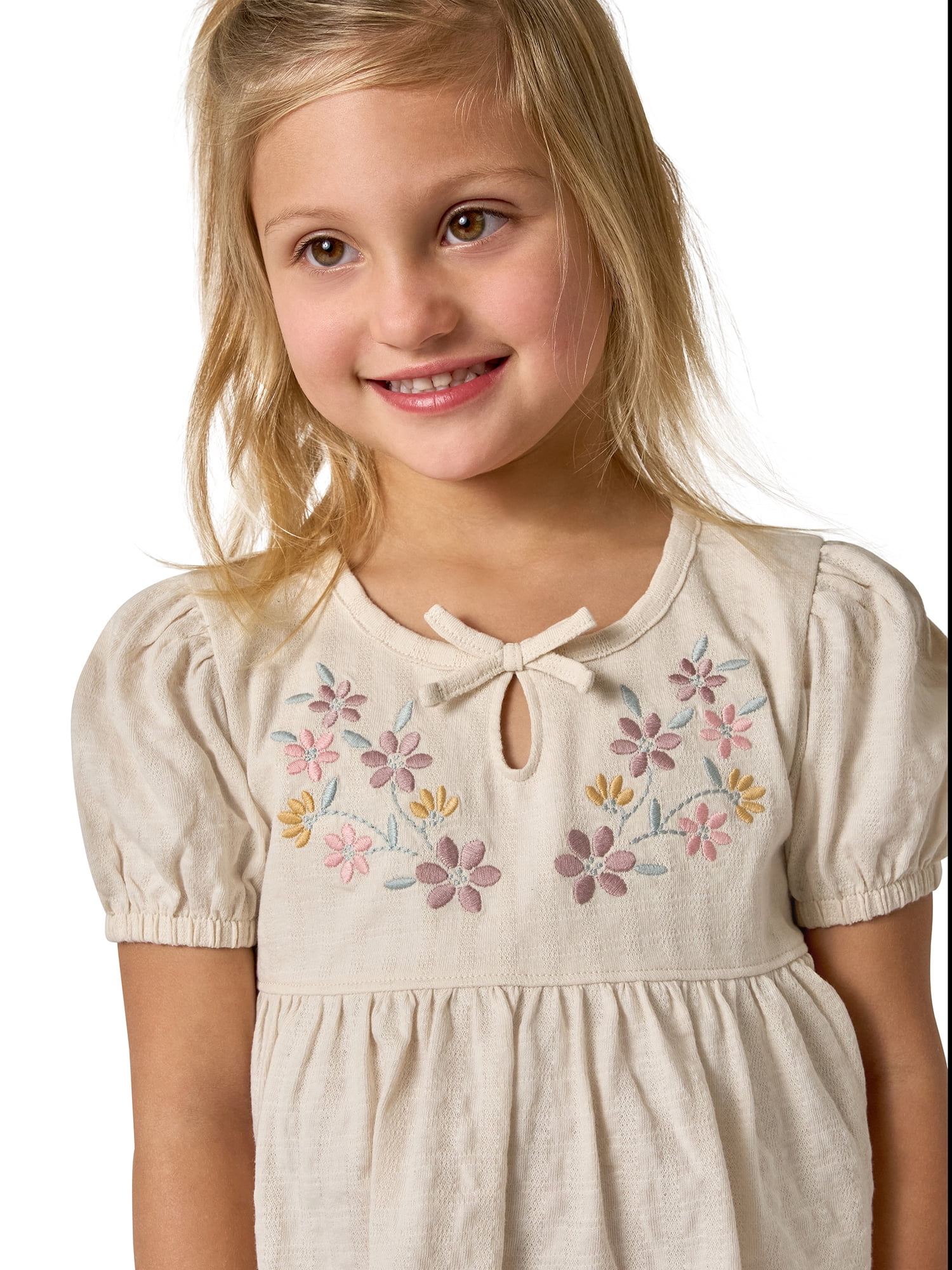 Modern Moments by Gerber Toddler Girl Puff Sleeve Outfit Set, 2-Piece, Sizes 12 Months - 5T