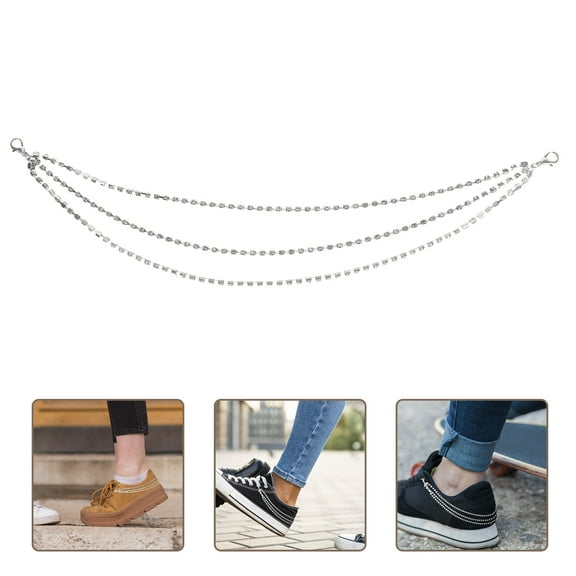 OUNONA 1 Pair Bling Shoe Chains Layered Sneakers Charms Decorations Shoe Accessories