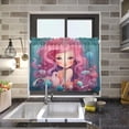 thumbnail image 7 of Coolnuti Pink Mermaid Girl Valances for Windows 36 Inch Small Window Blackout Valance Curtains Rod Pocket Window Curtains Treatment for Kitchen Bathroom Cafe, 1 Panel Home Decor, 7 of 7