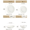 thumbnail image 6 of MALACASA Series JERA, 16-Piece Bone China Dinnerware Set, White with Golden Rim dinner Sets, Service for 4, 6 of 6