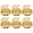 thumbnail image 1 of Shisuyan 6Pcs Chic Style Halloween Creative Pumpkin Shape Design Napkin Rings (Golden), 1 of 8