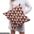 thumbnail image 5 of Abstract Geometry Fabric by the Yard, Rhythmic Random Triangles Classic Symmetry Arrangement Pattern, Decorative Upholstery Fabric for Chairs & Home Accents, Dark Rust and White by Ambesonne, 5 of 5