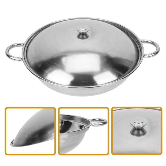 Soimiss 1 Set of Double Boiler Pot Stainless Steel Heating Food on Gas Stove for Kitchen Cookware