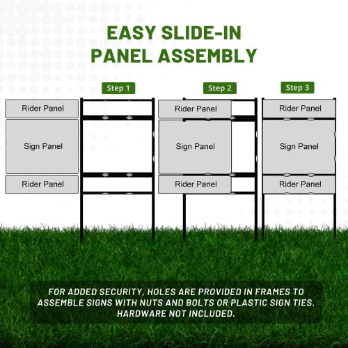 justsignframes Real Estate Yard Sign Stake Metal H Frame (3 Pack) - 18" x 30"
