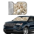 thumbnail image 4 of Fuzoiu Starfish and Sea Shells Print Car Windshield Sun Shade,Block Uv Rays Sunshade,Foldable Front Window Sun Visor Protector for Car,SUV,Truck-Keep Vehicle Cool-Starfish and Sea Shells, 4 of 8