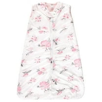 Hudson Baby Infant Girl Mink with Faux Shearling Inner Sleeping Bag, Sack, Blanket, Pink Floral, 0-6 Months