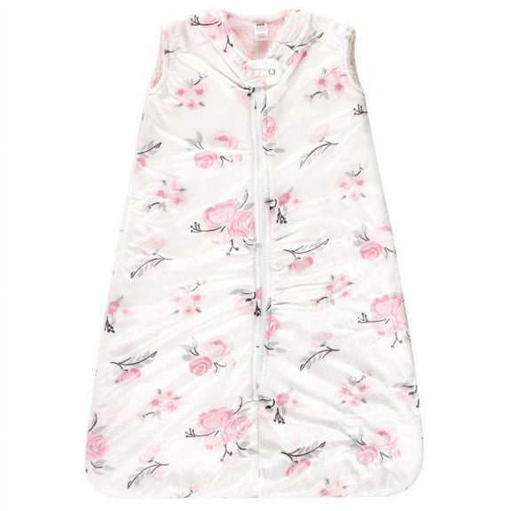 Hudson Baby Infant Girl Mink with Faux Shearling Inner Sleeping Bag, Sack, Blanket, Pink Floral, 12-18 Months