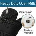 thumbnail image 2 of 2pcs Extra Long High Temp Oven Mitts, Heavy Duty Non-Slip Grip Mitts Heat Resistant, Black, 2 of 5