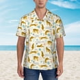 thumbnail image 4 of Daiia Leopard Print Hawaiian Shirt for Men Gentle Cotton Regular Short Sleeve Casual-Large, 4 of 9