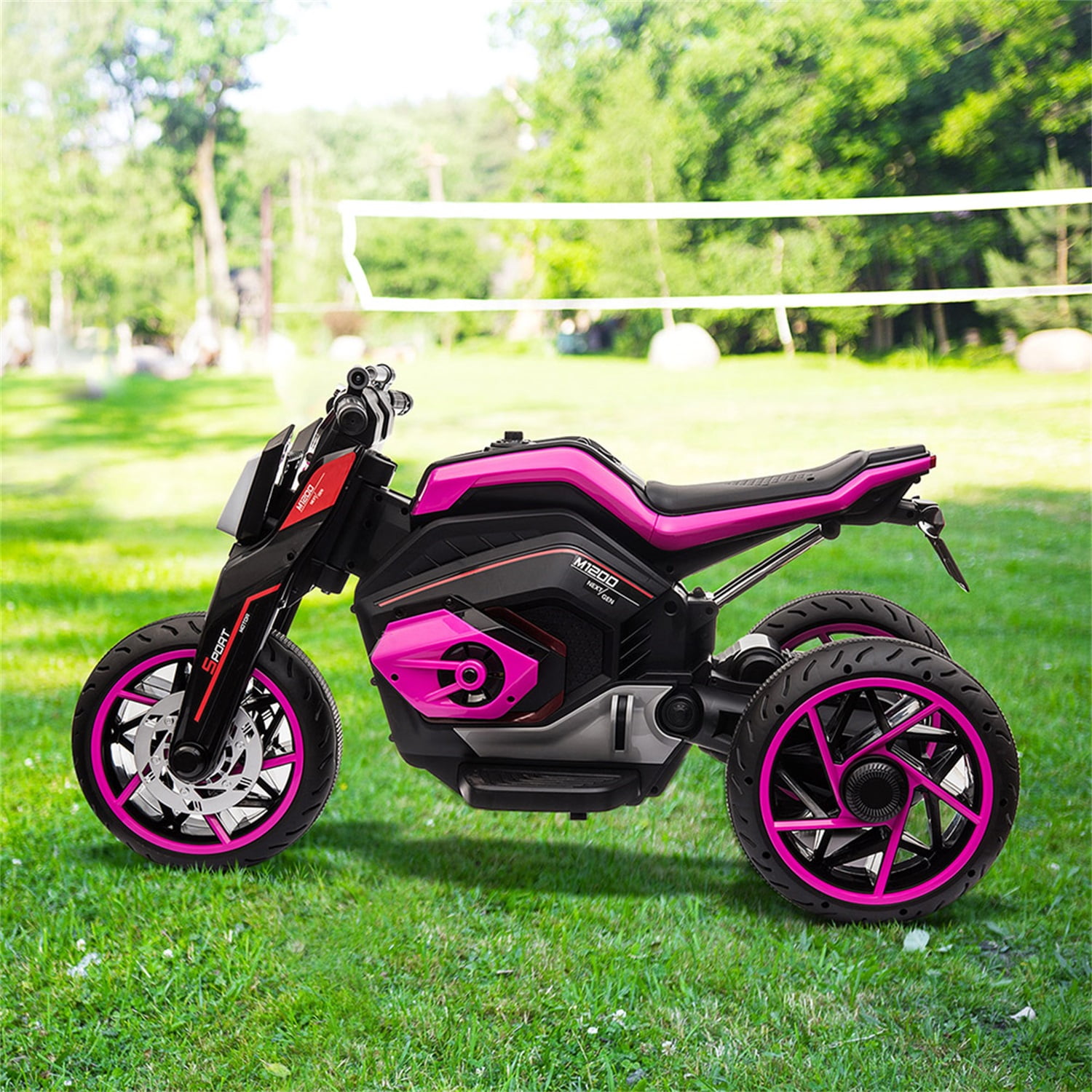 CIPACHO 12V Electric Motorcycle for Kids, Kids Ride On Motorcycle w/ 3 Wheels, Lights, Music, Battery Powered Trike Electric Toy for Children, Pink CIPACHO 12V Electric Motorcycle for Kids, Kids Ride On Motorcycle w/ 3 Wheels, Lights, Music, Battery Powered Trike Electric Toy for Children, Pink