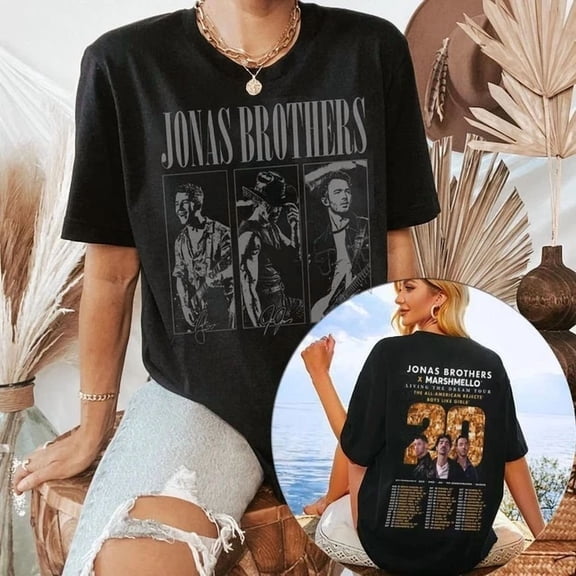 Vintage Bros Jonas Two-sided Comfort Shirt, Living The Dream Tour 2025 Shirt