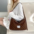 thumbnail image 3 of Women Large Capacity Shoulder Bag With Zipper Closure Polka Dot Crossbody Purse Adjustable Strap Shoulder Messenger Bag For Travel Shopping Work Daily Use (Coffee), 3 of 12
