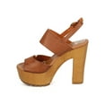 thumbnail image 4 of Mark Maddux EF21 Women Leatherette Peep Toe Wooden Block Heel Platform Clog Sandal, 4 of 5