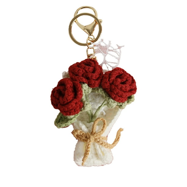 Ganchillo Ramo de Flores Colgante 2.36 * 1.97 Pulgadas Recuerdo Romántico