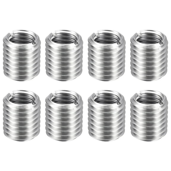 Uxcell 8pcs Thread Repair Inserts M18 x 2.5 Male to M14 x 2 Female Thread 20mm Long Stainless Steel Reducing Nuts Metric Self Tapping Sleeves