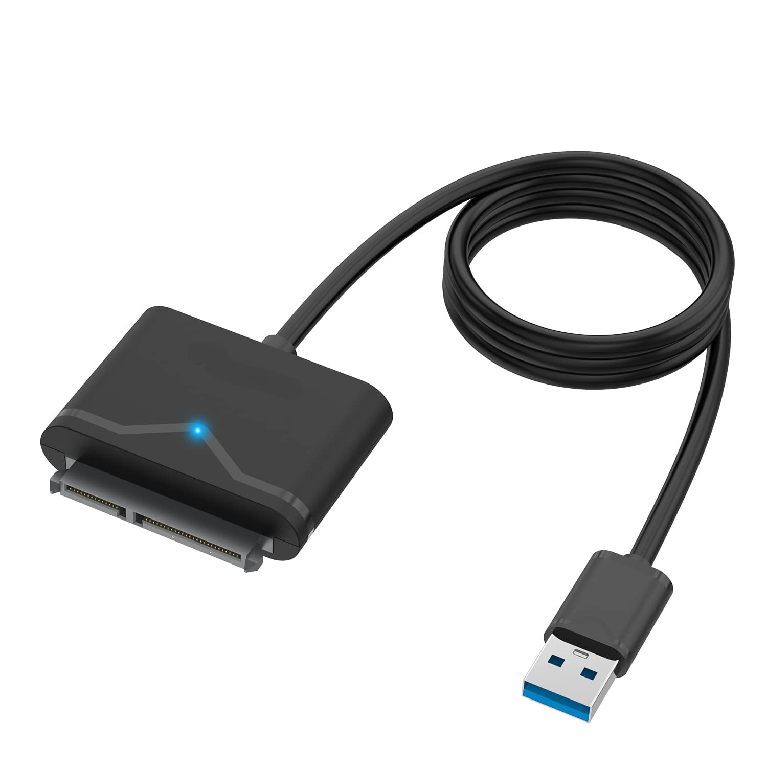 USB 3.0 to SATA Adapter Cable, External SATA III Hard Drive Connector 2.5'' SSD/HDD & 3.5" HDD Data Transfer, Support UASP, Trim S.M.A.R.T. with 3 mins Auto-Sleep, Max 18TB -