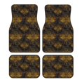 thumbnail image 1 of Kdxio Tapis de Sol Mandala Imprimé Libellule Dorée Universel pour Voiture avant Arrière 4 Pcs avec Support en Caoutchouc Antidérapant Accessoires pour la Plupart des Voitures, 1 of 7