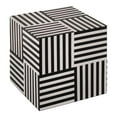 thumbnail image 1 of TOV Furniture Table d'Appoint en Bois MDF Transitionnel Cube 15 Po H en Noir/blanc, 1 of 6