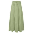 thumbnail image 4 of VBTAPA Tiered Long Skirts for Women Summer Vacation A-Line Pleated Skirt Drawstring High Waisted Flowy Swing Maxi Skirts Green XXL, 4 of 6