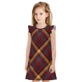 thumbnail image 1 of Fotbe Buffalo Check Plaid Vestido de Dormir para Niñas de 3 a 10 Años, Mangas Cortas, Estilo Princesa, Pijama Camisón con Mangas Voladas-Small, 1 of 6