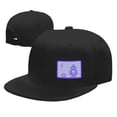 thumbnail image 4 of DouZhe Flat Brim Cap Snapback Hat, Robot Game Prints Adjustable Black Adult Baseball Cap, 4 of 6