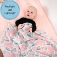thumbnail image 5 of LollyBanks Baby Swaddle Blanket for Girls, 100% Cotton Soft and Breathable Muslin Swaddle Blanket 47 x 47 Inches, Lightweight Newborn Blankets, Baby Essentials Must Haves (Clams Flower Print), 5 of 8