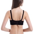 thumbnail image 4 of Gyexs Fashionable Women Lace Gathered Bra Adjustable Thin Cup Underwear Comfortable Support Bralettes for Women, Black, Size 105C, 4 of 4