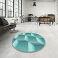 thumbnail image 4 of Ahgly Company Machine Washable Indoor Square Transitional Deep-Sea Green Area Rugs, 3' Square, 4 of 7