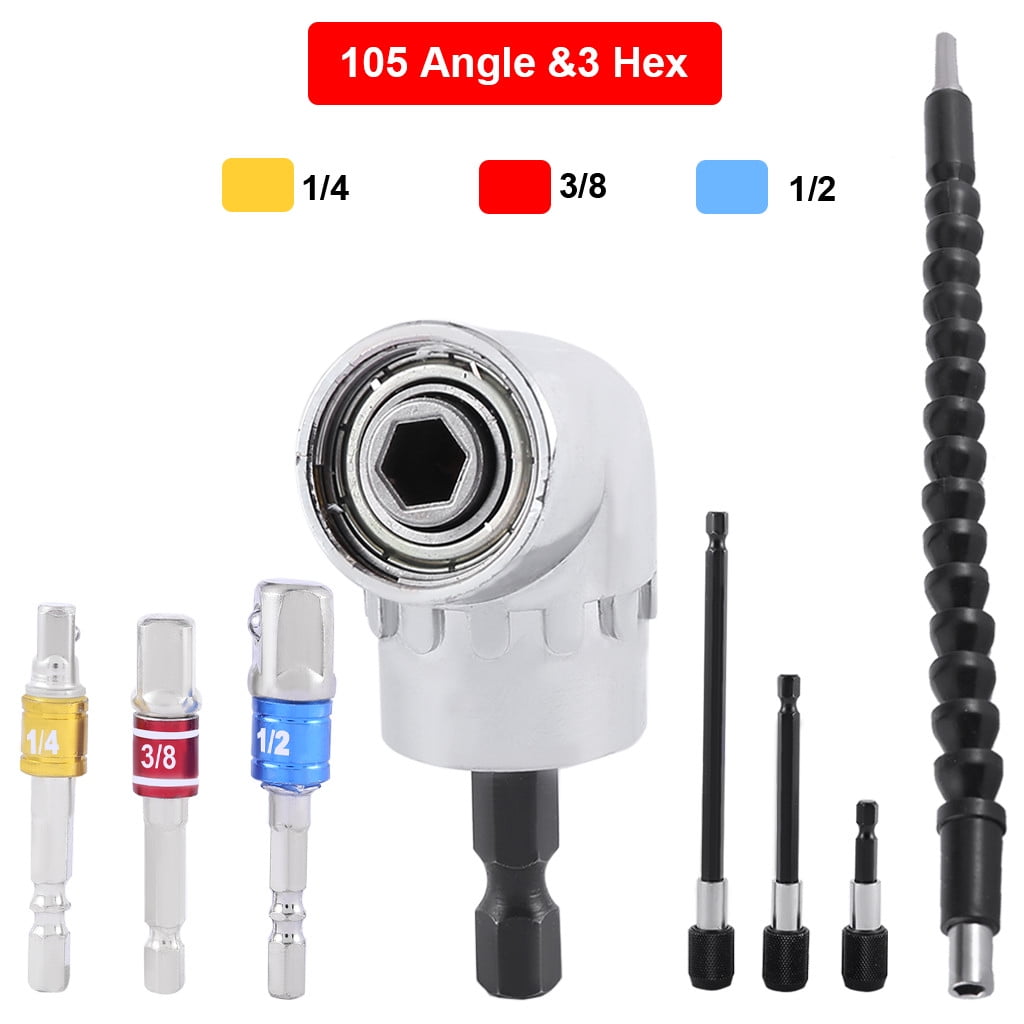 8pcs Right Angle Drill 105 Degree Driver Extension Power Socket Holder Adapter Head Post Power Tool Accessories Set 8pcs Right Angle Drill 105 Degree Driver Extension Power Socket Holder Adapter Head Post Power Tool Accessories Set
