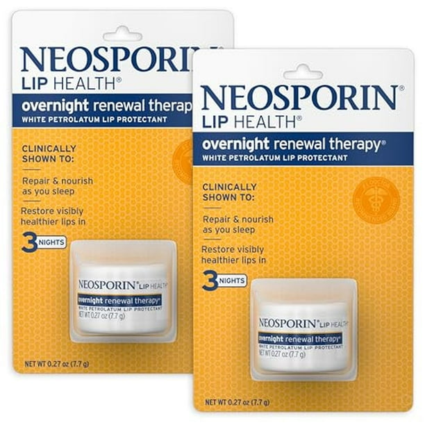 Terapia Nocturna de Renovación para Labios Neosporin Blanco, Hidratante y Protector Labial para Repa