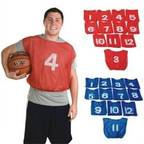 Spectrum Adult Numbered Mesh Pinnies-Red