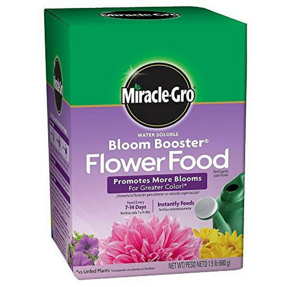 Miracle-Gro Water Soluble Bloom Booster Flower Food, 1.5 Lb., for All Plants (Pack of 2)